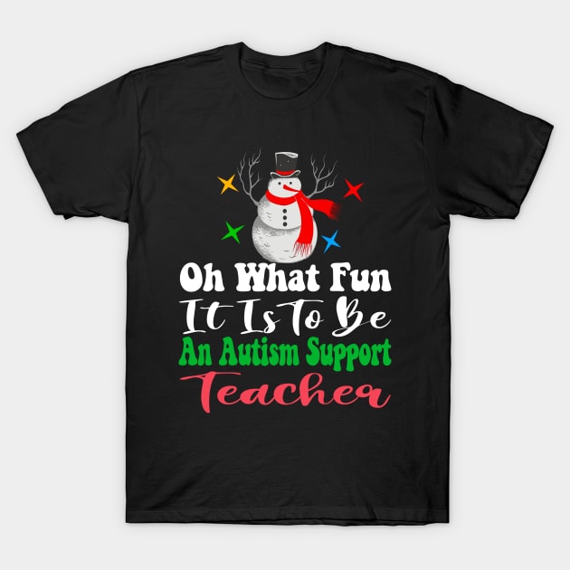 Oh What Fun Autism Support Teacher T-Shirt by Outrageous Flavors